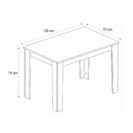 Τραπέζι Darlen Megapap χρώμα λευκό 125x72x74εκ.