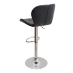 Σκαμπό μπαρ Dolores Megapap με ρυθμιζόμενο ύψος PU μαύρο - βάση χρωμίου 45,5x38x89/109εκ.