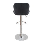 Σκαμπό μπαρ Dolores Megapap με ρυθμιζόμενο ύψος PU μαύρο - βάση χρωμίου 45,5x38x89/109εκ.