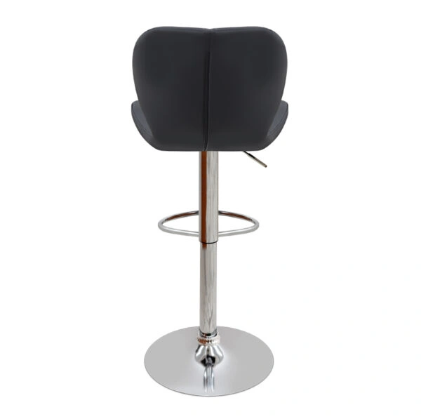 Σκαμπό μπαρ Dolores Megapap με ρυθμιζόμενο ύψος PU μαύρο - βάση χρωμίου 45,5x38x89/109εκ.