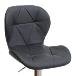 Σκαμπό μπαρ Dolores Megapap με ρυθμιζόμενο ύψος PU μαύρο - βάση χρωμίου 45,5x38x89/109εκ.