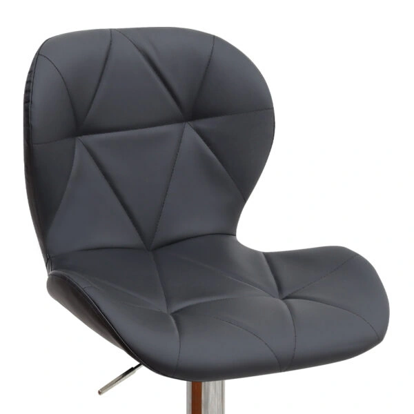 Σκαμπό μπαρ Dolores Megapap με ρυθμιζόμενο ύψος PU μαύρο - βάση χρωμίου 45,5x38x89/109εκ.