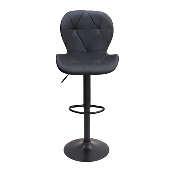 Σκαμπό μπαρ Dolores Megapap με ρυθμιζόμενο ύψος PU μαύρο - βάση μαύρο ματ 45,5x38x89/109εκ.