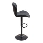 Σκαμπό μπαρ Dolores Megapap με ρυθμιζόμενο ύψος PU μαύρο - βάση μαύρο ματ 45,5x38x89/109εκ.