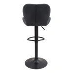 Σκαμπό μπαρ Dolores Megapap με ρυθμιζόμενο ύψος PU μαύρο - βάση μαύρο ματ 45,5x38x89/109εκ.