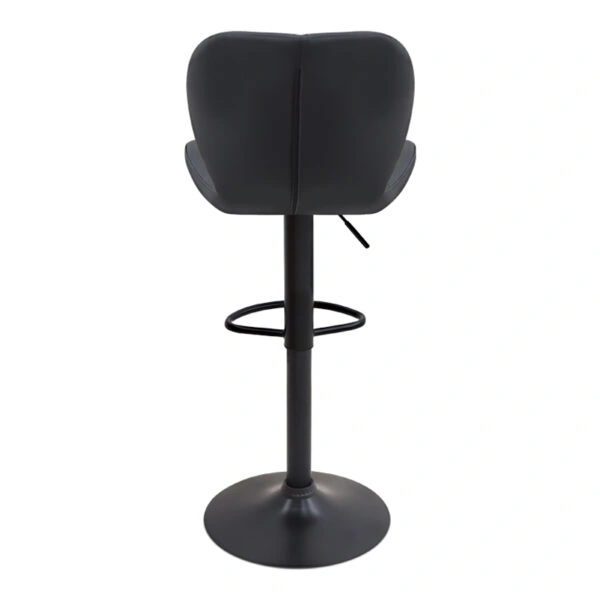 Σκαμπό μπαρ Dolores Megapap με ρυθμιζόμενο ύψος PU μαύρο - βάση μαύρο ματ 45,5x38x89/109εκ.