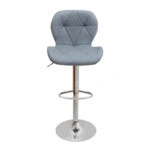 Σκαμπό μπαρ Dolores Megapap με ρυθμιζόμενο ύψος PU γκρι - βάση χρωμίου 45,5x38x89/109εκ.