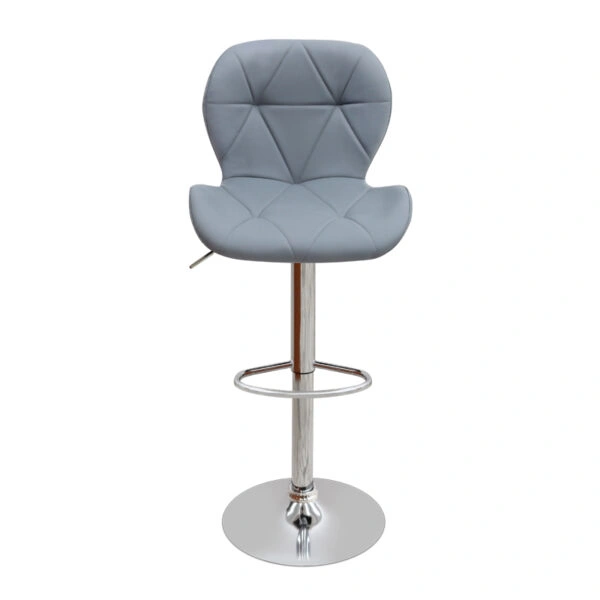 Σκαμπό μπαρ Dolores Megapap με ρυθμιζόμενο ύψος PU γκρι - βάση χρωμίου 45,5x38x89/109εκ.