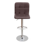 Σκαμπό μπαρ Carmelo Megapap με ρυθμιζόμενο ύψος PU καφέ - βάση χρωμίου 45x42x90/113εκ.