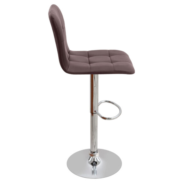 Σκαμπό μπαρ Carmelo Megapap με ρυθμιζόμενο ύψος PU καφέ - βάση χρωμίου 45x42x90/113εκ.