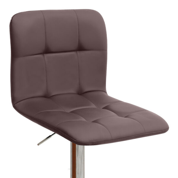 Σκαμπό μπαρ Carmelo Megapap με ρυθμιζόμενο ύψος PU καφέ - βάση χρωμίου 45x42x90/113εκ.