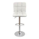 Σκαμπό μπαρ Carmelo Megapap με ρυθμιζόμενο ύψος PU λευκό - βάση χρωμίου 45x42x90/113εκ.