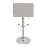 Σκαμπό μπαρ Carmelo Megapap με ρυθμιζόμενο ύψος PU λευκό - βάση χρωμίου 45x42x90/113εκ.