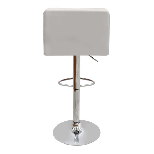 Σκαμπό μπαρ Carmelo Megapap με ρυθμιζόμενο ύψος PU λευκό - βάση χρωμίου 45x42x90/113εκ.