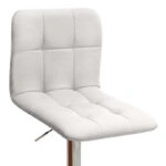 Σκαμπό μπαρ Carmelo Megapap με ρυθμιζόμενο ύψος PU λευκό - βάση χρωμίου 45x42x90/113εκ.