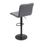Σκαμπό μπαρ Carmelo Megapap με ρυθμιζόμενο ύψος βελούδο γκρι - βάση μαύρο ματ 45x42x90/113εκ.