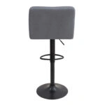 Σκαμπό μπαρ Carmelo Megapap με ρυθμιζόμενο ύψος βελούδο γκρι - βάση μαύρο ματ 45x42x90/113εκ.