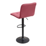 Σκαμπό μπαρ Carmelo Megapap με ρυθμιζόμενο ύψος βελούδο σάπιο μήλο - βάση μαύρο ματ 45x42x90/113εκ.