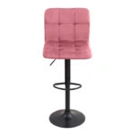 Σκαμπό μπαρ Carmelo Megapap με ρυθμιζόμενο ύψος βελούδο σάπιο μήλο - βάση μαύρο ματ 45x42x90/113εκ.