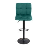 Σκαμπό μπαρ Carmelo Megapap με ρυθμιζόμενο ύψος βελούδο κυπαρισσί - βάση μαύρο ματ 45x42x90/113εκ.