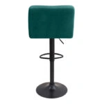 Σκαμπό μπαρ Carmelo Megapap με ρυθμιζόμενο ύψος βελούδο κυπαρισσί - βάση μαύρο ματ 45x42x90/113εκ.