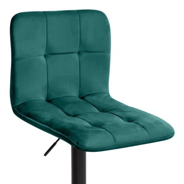 Σκαμπό μπαρ Carmelo Megapap με ρυθμιζόμενο ύψος βελούδο κυπαρισσί - βάση μαύρο ματ 45x42x90/113εκ.