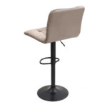 Σκαμπό μπαρ Carmelo Megapap με ρυθμιζόμενο ύψος βελούδο μπεζ - βάση μαύρο ματ 45x42x90/113εκ.