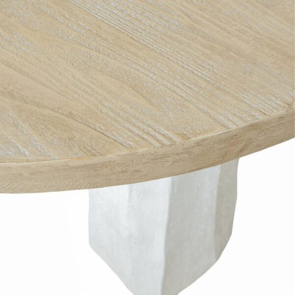 Artekko Alcott Τραπέζι από Μαγνήσιο Ξύλο Ελάτης MDF Λευκό Φυσική Απόχρωση