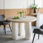 Artekko Alcott Τραπέζι από Μαγνήσιο Ξύλο Ελάτης MDF Λευκό Φυσική Απόχρωση