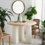 Artekko Alcott Τραπέζι από Μαγνήσιο Ξύλο Ελάτης MDF Λευκό Φυσική Απόχρωση