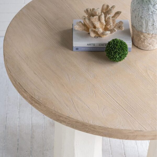 Artekko Alcott Τραπέζι από Μαγνήσιο Ξύλο Ελάτης MDF Λευκό Φυσική Απόχρωση