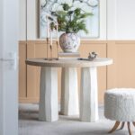 Artekko Alcott Τραπέζι από Μαγνήσιο Ξύλο Ελάτης MDF Λευκό Φυσική Απόχρωση