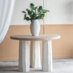 Artekko Alcott Τραπέζι από Μαγνήσιο Ξύλο Ελάτης MDF Λευκό Φυσική Απόχρωση