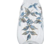 Artekko Aphelios Διάφανο Γυάλινο Βάζο Διακοσμημένο με Μπλε Λουλούδια (16.5x16.5x32)cm