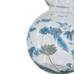 Artekko Aphelios Διάφανο Γυάλινο Βάζο Διακοσμημένο με Μπλε Λουλούδια (15x15x21.6)cm