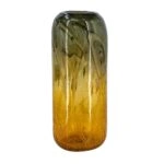 Artekko Sunset Γυάλινο Διακοσμητικό Βάζο σε Πορτοκαλί και Μαύρη Απόχρωση (14.5x14.5x38)cm