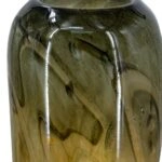 Artekko Sunset Γυάλινο Διακοσμητικό Βάζο σε Πορτοκαλί και Μαύρη Απόχρωση (14.5x14.5x38)cm