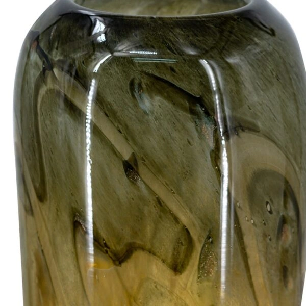 Artekko Sunset Γυάλινο Διακοσμητικό Βάζο σε Πορτοκαλί και Μαύρη Απόχρωση (14.5x14.5x38)cm