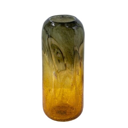 Artekko Sunset Γυάλινο Διακοσμητικό Βάζο σε Πορτοκαλί και Μαύρη Απόχρωση (14.5x14.5x38)cm