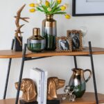 Artekko Electric Κεραμικό Βάζο Κανάτα σε Πράσινο με Μπρονζέ (20.5x16x25)cm