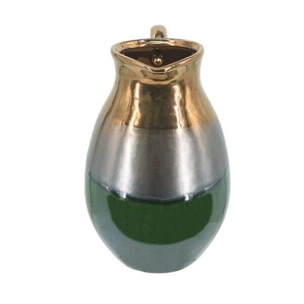 Artekko Electric Κεραμικό Βάζο Κανάτα σε Πράσινο με Μπρονζέ (20.5x16x25)cm