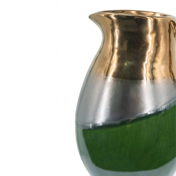 Artekko Electric Κεραμικό Βάζο Κανάτα σε Πράσινο με Μπρονζέ (20.5x16x25)cm