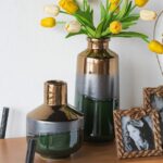 Artekko Electric Κεραμικό Βάζο Κανάτα σε Πράσινο με Μπρονζέ (20.5x16x25)cm