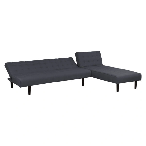 ΚΑΝΑΠΕΣ ΚΡΕΒΑΤΙ ΓΩΝΙΑ ΑΝΑΣΤΡΕΨΙΜΗ ZELDA HM3154.01 ΜΕ ΓΚΡΙ ΥΦΑΣΜΑ 254X163X74Y εκ.