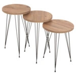 ΣΕΤ ΒΟΗΘ.ΤΡΑΠΕΖΑΚΙΑ NISSA HM18173.04 ΜΕΛΑΜΙΝΗ ΣΕ ΦΥΣΙΚΟ-ΜΑΥΡΑ ΜΕΤΑΛ.ΠΟΔΙΑ