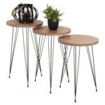 ΣΕΤ ΒΟΗΘ.ΤΡΑΠΕΖΑΚΙΑ NISSA HM18173.04 ΜΕΛΑΜΙΝΗ ΣΕ ΦΥΣΙΚΟ-ΜΑΥΡΑ ΜΕΤΑΛ.ΠΟΔΙΑ