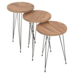 ΣΕΤ ΒΟΗΘ.ΤΡΑΠΕΖΑΚΙΑ NISSA HM18173.04 ΜΕΛΑΜΙΝΗ ΣΕ ΦΥΣΙΚΟ-ΜΑΥΡΑ ΜΕΤΑΛ.ΠΟΔΙΑ