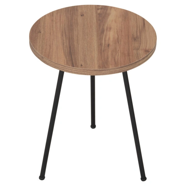 ΣΕΤ ΒΟΗΘ.ΤΡΑΠΕΖΑΚΙΑ KISSA HM18174.04 ΜΕΛΑΜΙΝΗ ΣΕ ΦΥΣΙΚΟ-ΜΑΥΡΑ ΜΕΤΑΛ.ΠΟΔΙΑ