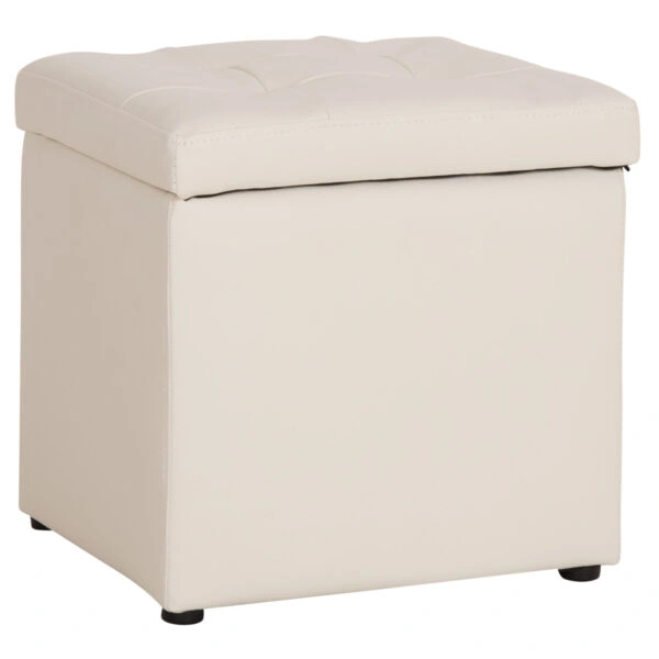 ΣΚΑΜΠΟ ΜΕ ΑΠΟΘΗΚΕΥΤΙΚΟ ΧΩΡΟ PU ΛΕΥΚΟ CUBE HM224.02 36,5x36,5x36Υεκ.