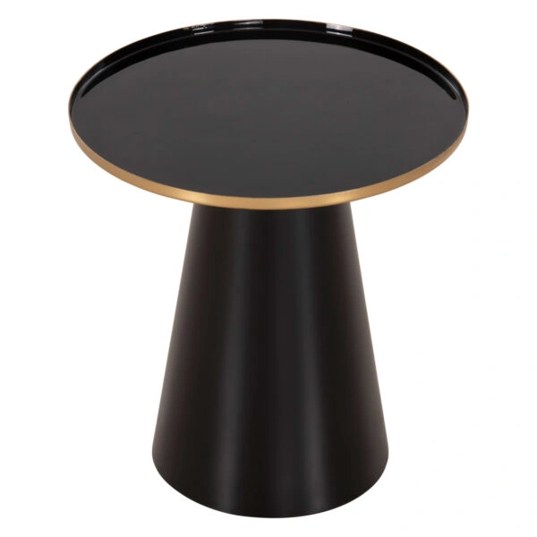 ΤΡΑΠΕΖΙA ΣΑΛΟΝΙΟΥ 2ΤΜΧ BENG HM9920 ΜΕΤΑΛΛΟ ΕΜΑΓΙΕ TOP-ΒΑΣΗ ΜΑΤ-ΜΑΥΡΟ Φ50 & Φ40 εκ.